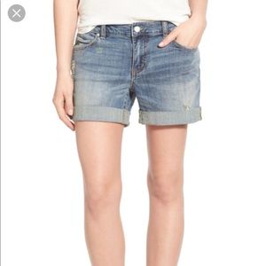 Caslon Rolled Denim Boyfriend Shorts, Size 28